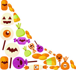 Halloween Candy Seamless Pattern