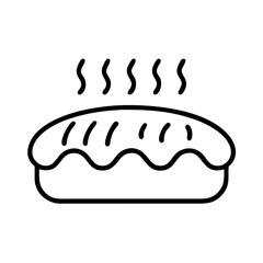 baked bread icon, fall line art, fall icon - simple black line art icon of baked bread, symbolizing fall celebrations. fall vector art.