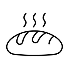 Obraz premium baked bread icon, fall line art, fall icon - simple black line art icon of baked bread, symbolizing fall celebrations. fall vector art.