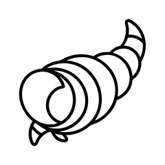 cornucopia icon, fall line art, fall icon - simple black line art icon of cornucopia, symbolizing fall celebrations. fall vector art.