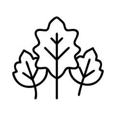 fall colored foliage icon, fall line art, fall icon - simple black line art icon of fall colored foliage, symbolizing fall celebrations. fall vector art.