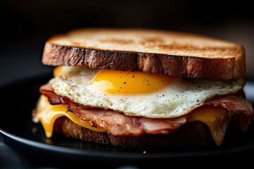 sandwich with bacon and vegetables