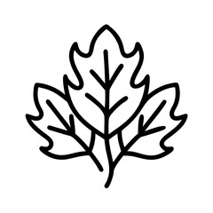 foliage pattern icon, fall line art, fall icon - simple black line art icon of foliage pattern, symbolizing fall celebrations. fall vector art.