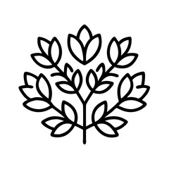 foliage pattern icon, fall line art, fall icon - simple black line art icon of foliage pattern, symbolizing fall celebrations. fall vector art.