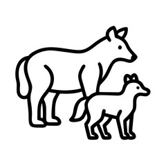Fototapeta premium forest animals icon, fall line art, fall icon - simple black line art icon of forest animals, symbolizing fall celebrations. fall vector art.