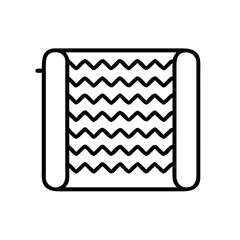 knit blanket icon, fall line art, fall icon - simple black line art icon of knit blanket, symbolizing fall celebrations. fall vector art.