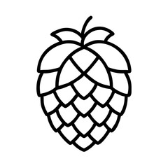 pine cone icon, fall line art, fall icon - simple black line art icon of pine cone, symbolizing fall celebrations. fall vector art.