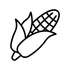 thanksgiving corn icon, fall line art, fall icon - simple black line art icon of thanksgiving corn, symbolizing fall celebrations. fall vector art.