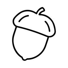 acorn icon, fall line art, fall icon - simple black line art icon of acorn, symbolizing fall celebrations. fall vector art.
