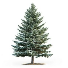 Fototapeta premium Realistic 3d rendering of a snowy pine tree isolated on white, perfect for winter or christmas projects