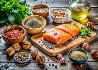 Exploring Omega 3 Basics: A Fashionable Approach to Healthy Nutrition with Stylish Food Arrangements, Fresh Ingredients, and Trendy Presentation Techniques