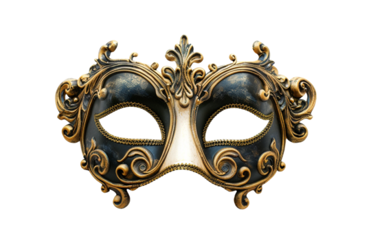 An Opera Mask, Isolated on a Transparent Background, Ideal for Theater, Masquerade, or Costume-Themed Designs