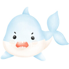 Watercolor aquatic animal under the sea