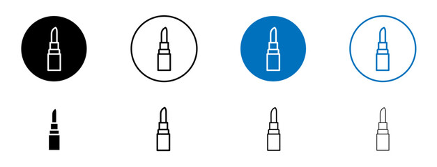 Lipstick icon set in black and blue colors