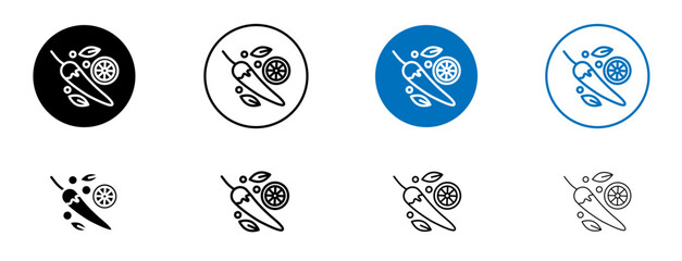 Spices icon set in black and blue colors