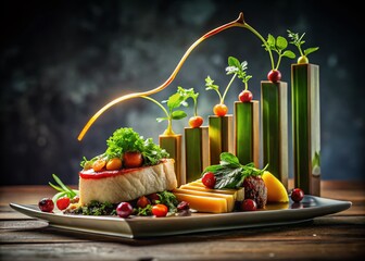 Financial Growth Chart AI Generated Food Photography:  Delicious Visualizations of Investment Success