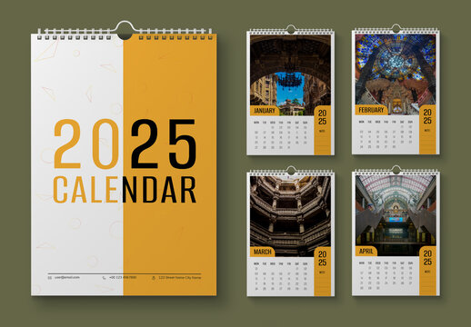 2025 Wall Calendar Design Template