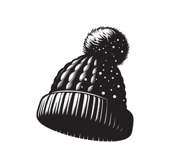 snow hat silhouette vector illustration