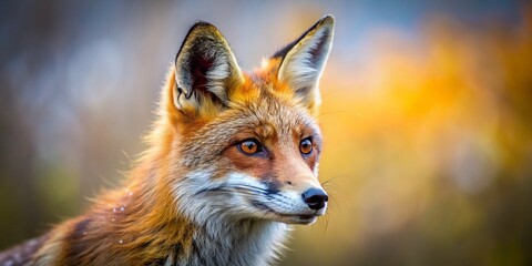 Fototapeta premium Fox Mange Images: Minimalist Wildlife Photography - Disease, Scar, Fur Loss, Animal Health
