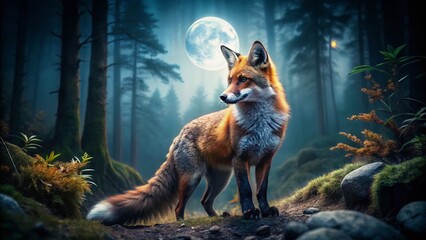 Fototapeta premium Free Fox Clipart Low Light Photography: Night Wildlife Images