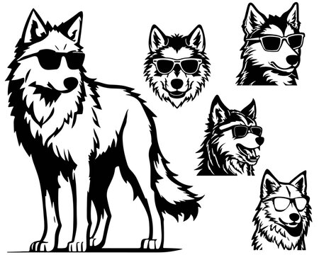 Cool Wolf With Glasses