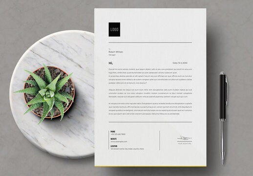Professional Modern Minimalist Letterhead Template