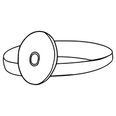 doctor reflective hat illustration hand drawn outline vector