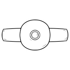 doctor reflective hat illustration hand drawn outline vector