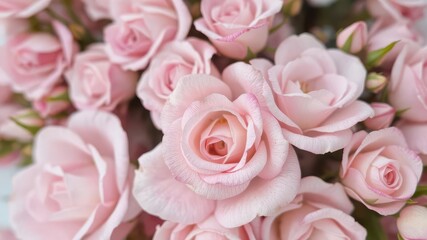 Fototapeta premium Pastel sweet roses, blurred floral background texture, soft,peach