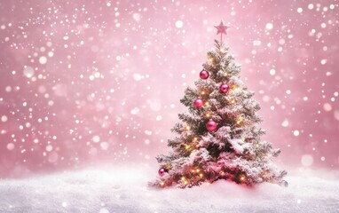 Obraz premium christmas new year pink background