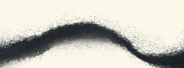 A gradient starting with dark grey at the top and fading to white near the center, a wavy line in the middle made of tiny grainy particles. Created with Generative AI