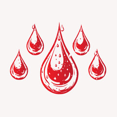 Obraz premium Dripping blood Vector cartoon illustration isolated on white background 