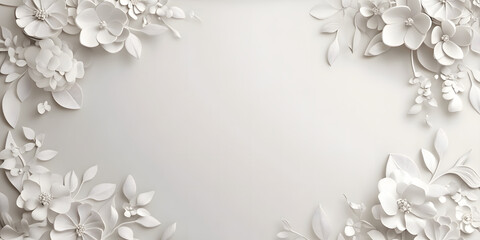 white flower frame