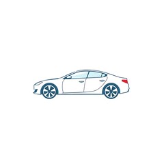 Obraz premium Sleek Sedan Side Profile Illustration 