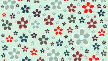 Seamless Floral Pattern with Delicate Flowers and Green Leaves, available in various styles