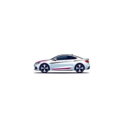 Sleek Coupe Design: Side profile of a modern sports car, showcasing its elegant lines and sporty details.  A perfect image for automotive advertising, design blogs, and automotive publications. 