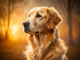 Golden Retriever Side Profile, Dog Photography, Canine Portrait, Golden Retriever Pictures, Fluffy Dog Image, Pet Photography, Dog Side View, Golden Retriever Art