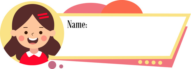 Cute Label Name Banner Sticker