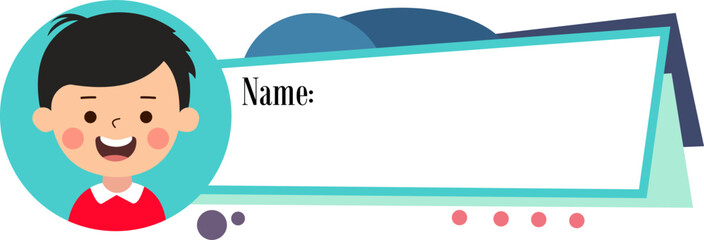Cute Label Name Banner Sticker