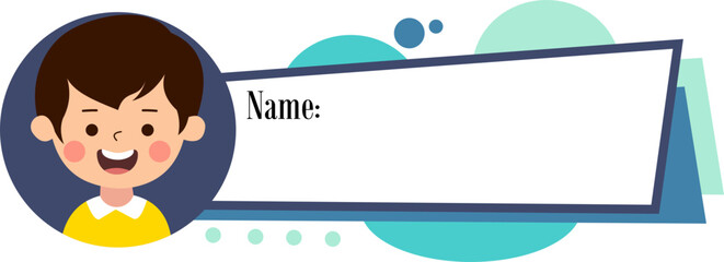 Cute Label Name Banner Sticker