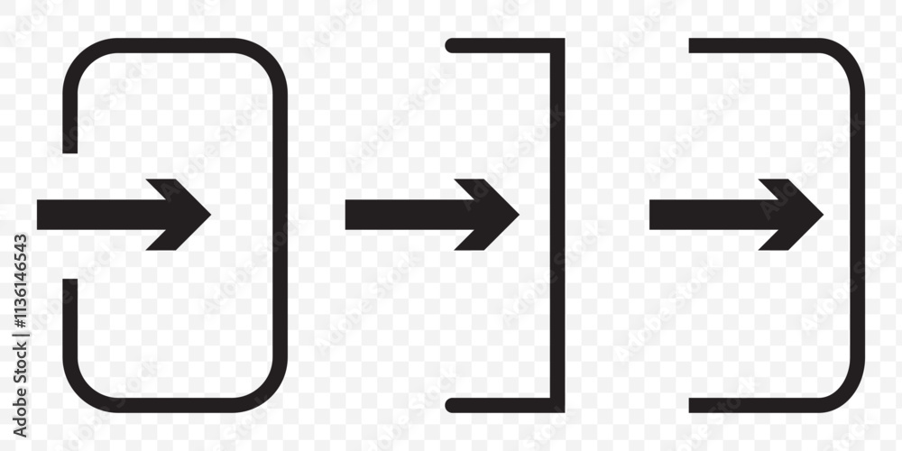 Poster login logout icon. enter and exit icon. icons sign in and sign out app vector symbol logout and logi