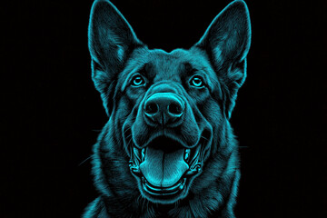 Portrait of a Black Dog