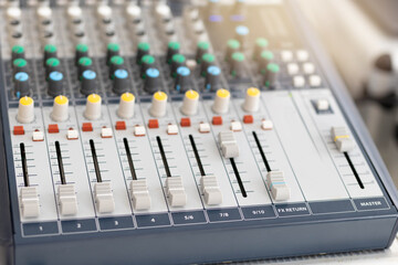 DJ sound controller at a club party