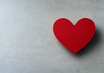 Obraz premium Red Heart Shape on Gray Background Valentines Day