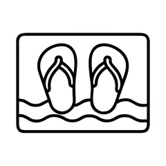 flip flop with beach background icon