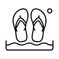flip flop with beach background icon