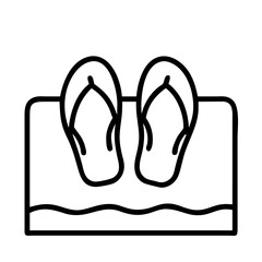 flip flop with beach background icon