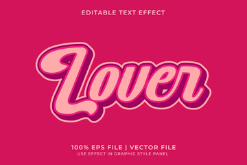 3D vector editable text effect for Love or Valentine event with pink color