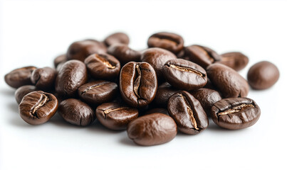 Obraz premium bunch of coffee beans isolated on white background clipping path