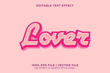 3D vector editable text effect for Love or Valentine event with pink color
